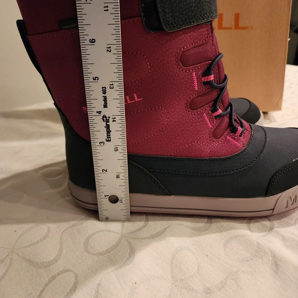 Merrell Snow Storm Waterproof Boots‎ Girls 6 Medium Berry Navy Winter Insulated